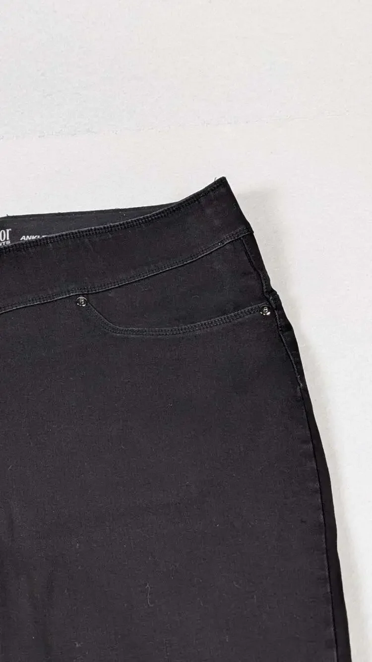 Slim Factor by Investments Plus 1X Ankle Black Jeans